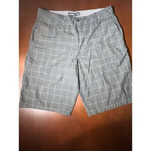 O'Neill Warren Shorts Flat Front Bermuda Gray Plaid‎ Size 32